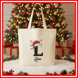 Tela Bolso de Navidad con Monograma de la Familia Antle