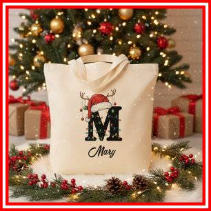 Tela Bolso de Navidad con Monograma de la Familia Antle