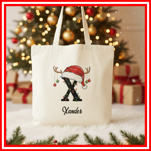 Tela Bolso de Navidad con Monograma de la Familia Antle