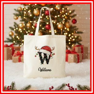 Tela Bolso de Navidad con Monograma de la Familia Antle