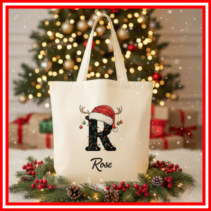 Tela Bolso de Navidad con Monograma de la Familia Antle