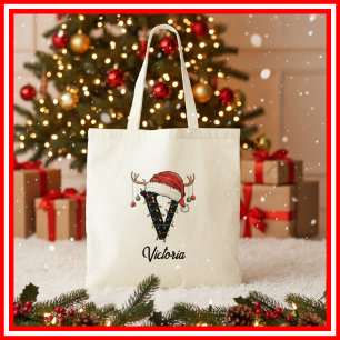 Tela Bolso de Navidad con Monograma de la Familia Antle