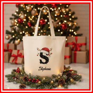 Tela Bolso de Navidad con Monograma de la Familia Antle
