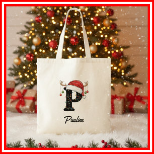 Tela Bolso de Navidad con Monograma de la Familia Antle