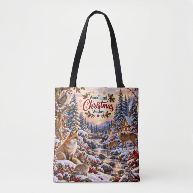 Tela Bolso de Navidad de Bosque (Anverso)