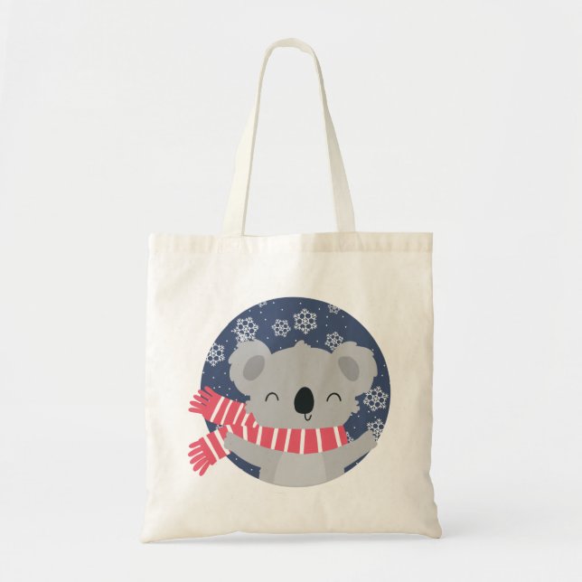 Tela Bolso de Navidad de Koala de Invierno (Frente)