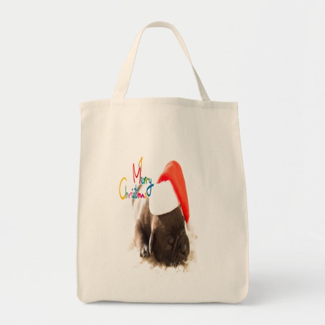 Tela Bolso de Navidad pug (Frente)