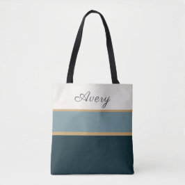 Tela Bolso de Nombre a Rayas Personalizado – Estilo Pre