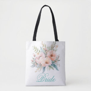 Tela Bolso de novia floral a la acuarela personalizado