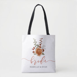 Tela Bolso de novia floral de acuarela de otoño