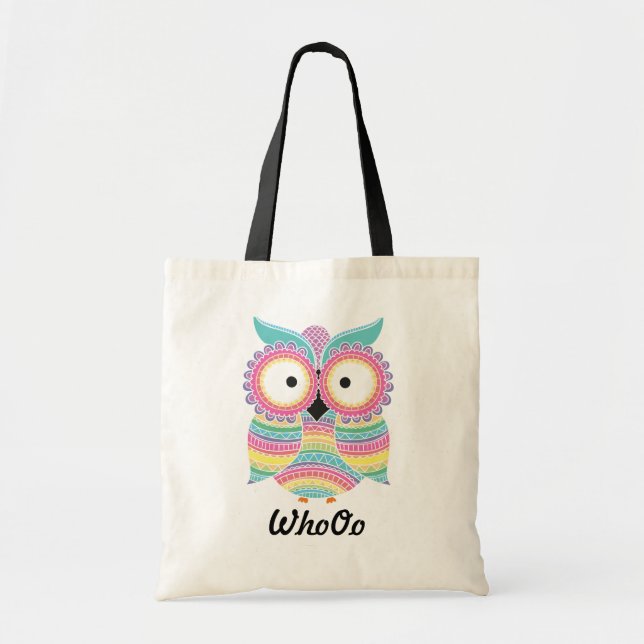 Tela bolso de owl Tote (Frente)