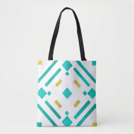 Tela Bolso de patrón de diamantes turquesa