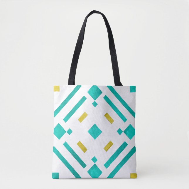 Tela Bolso de patrón de diamantes turquesa (Anverso)
