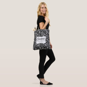 Tela Bolso de patrón de iconos de teatro de blanco y ne