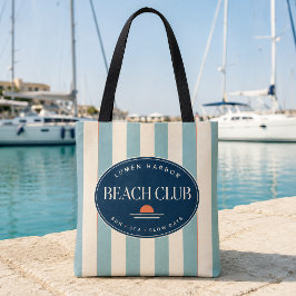 Tela Bolso de playa a rayas Teal Cabana