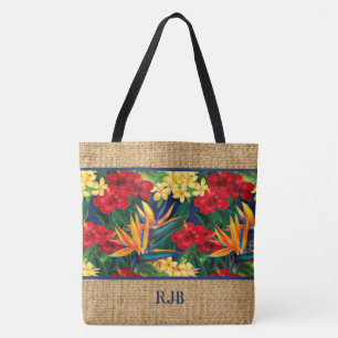 Tela Bolso de Playa con Monograma Hawaiano Paraiso Trop