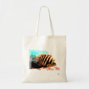 Tela Bolso de playa de pescado a rayas hawaiano