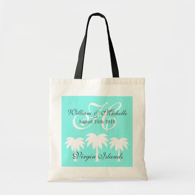 Tela Bolso de playa personalizado para boda en destino (Frente)