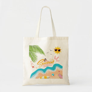 Tela Bolso de Playa Tropical Lindo de Verano para Mujer