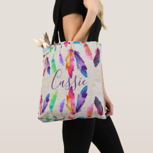 Tela Bolso de plumas boho personalizadas