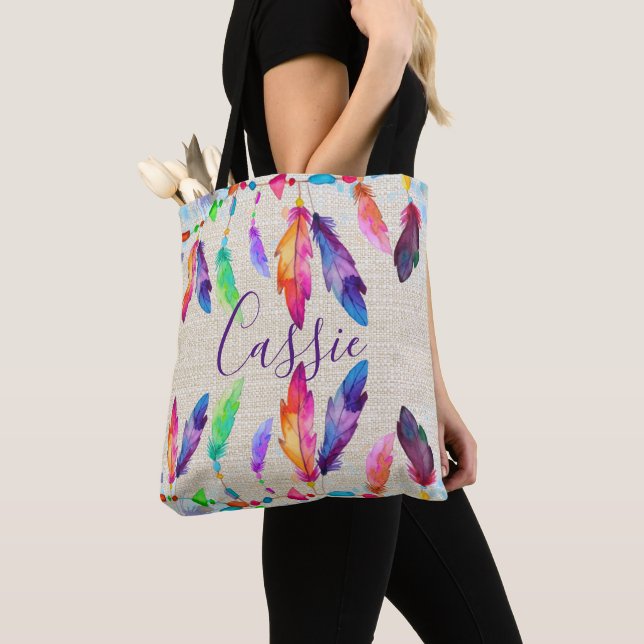 Tela Bolso de plumas boho personalizadas (Detalle)