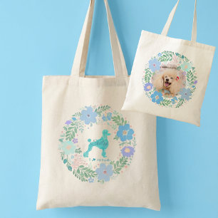 Tela Bolso de Poodle con Foto Personalizada – Floral Az