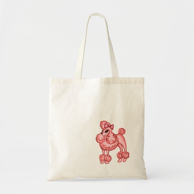 Tela Bolso de Poodle Rosa Retro (Frente)