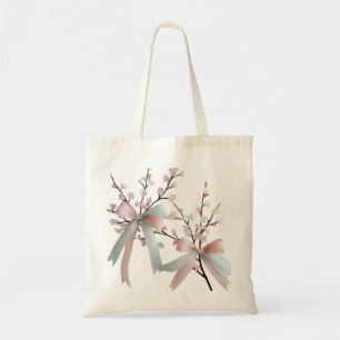 Tela Bolso de presupuesto con lazo pastel de flor de ce