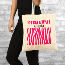 Bolso de rayas de animal rosa