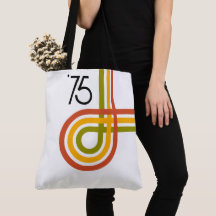 Bolso de rayas de arcoíris retro de moda de 1975