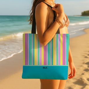 Tela Bolso de rayas de verano colorido de moda