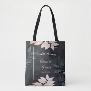 Tela Bolso de regalo para ducha de novia floral negro y