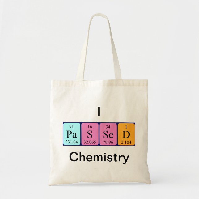 Tela Bolso de tabla periódica de Química pasada (Frente)