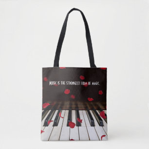 Tela Bolso de teclas de piano con cita musical