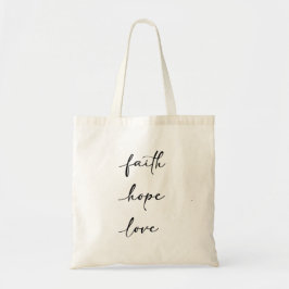 Tela Bolso de tipografía de escritura de Fe Esperanza A