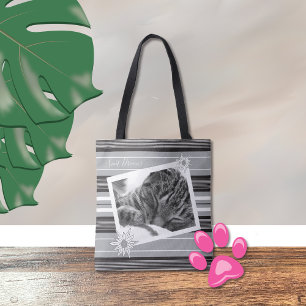 Tela Bolso de toallas rayadas en blanco y negro DIY con