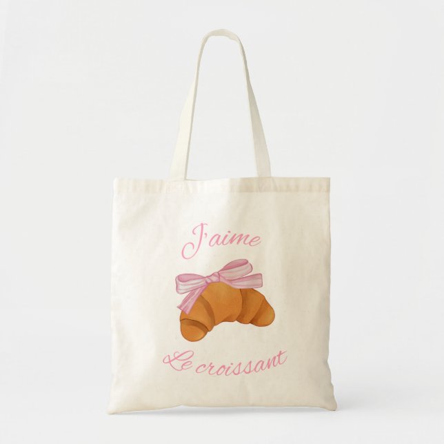 Tela bolso de tocador de croissant lindo (Frente)