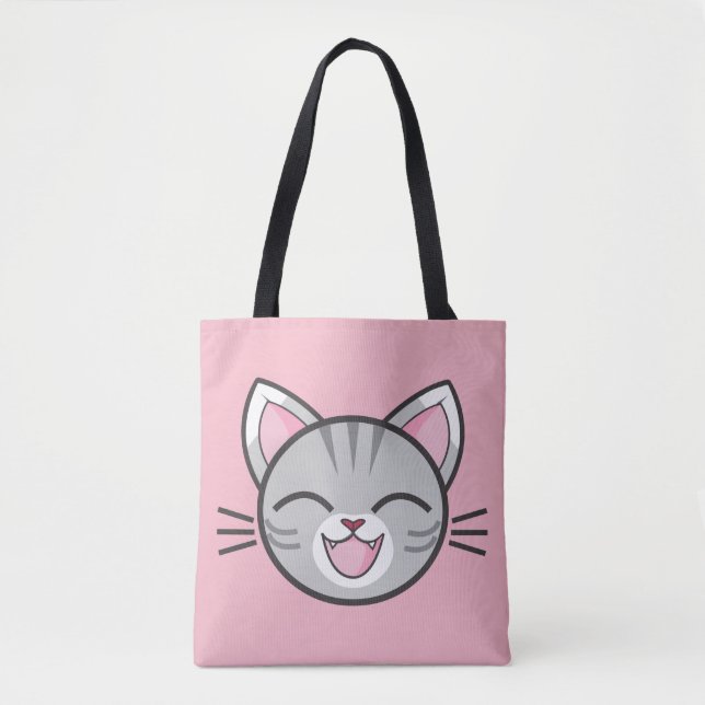 Tela Bolso de tocador de gato feliz (Anverso)