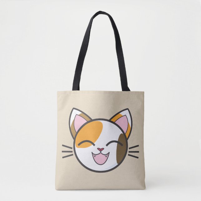 Tela Bolso de tocador de gato feliz (Anverso)