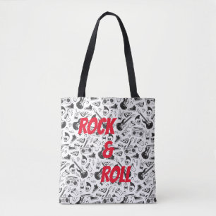 Tela Bolso de tocador rock & Roll - rojo y negro