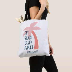 Tela Bolso de Tot Watercolor Eat Playa Dormir Repetir P