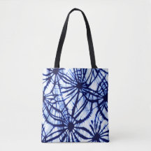 Bolso de tote con Tie Dye añil