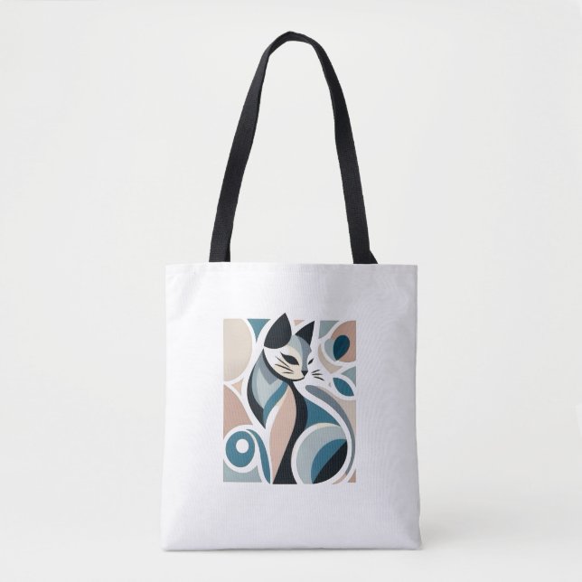 Tela Bolso de tote de arte de gato (Anverso)