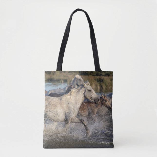Tela bolso de tote de caballos corriendo (Anverso)
