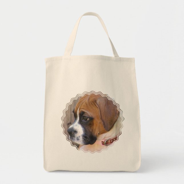 Tela Bolso de tote de cachorro de boxer (Frente)