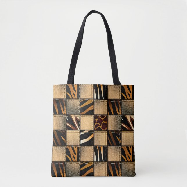 Tela Bolso de tote de estampado animal (Anverso)