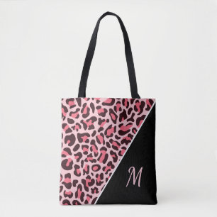 Tela Bolso de tote de estampado de leopardo rosa, bolso