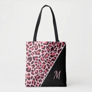 Tela Bolso de tote de estampado de leopardo rosa, bolso