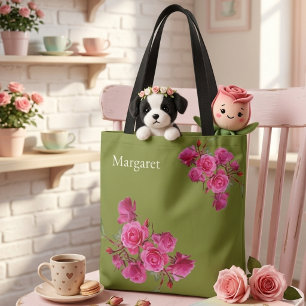Tela Bolso de tote de estilo artístico boohoo floral ve