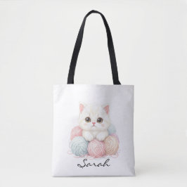 Tela Bolso de tote de gatito de punto personalizado